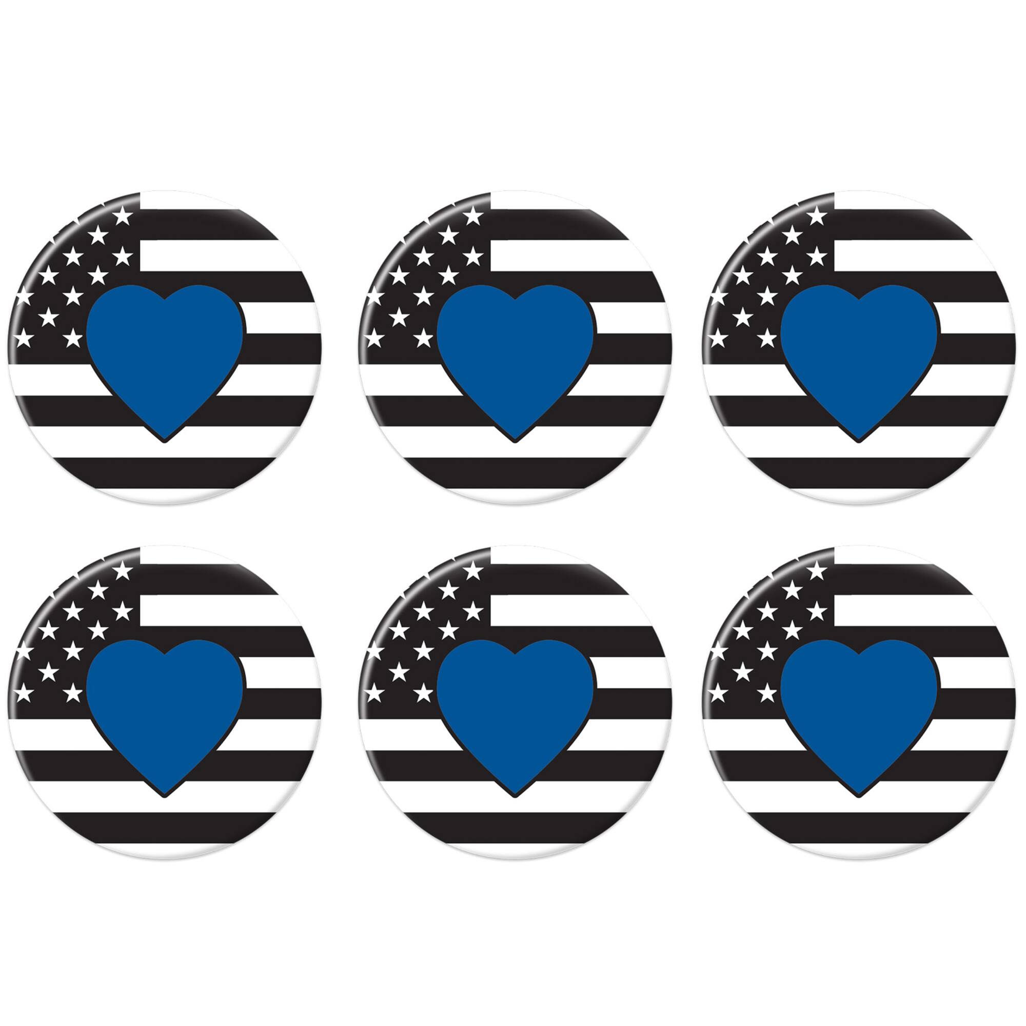 Beistle 2" Blue Heart Buttons, 6ct.